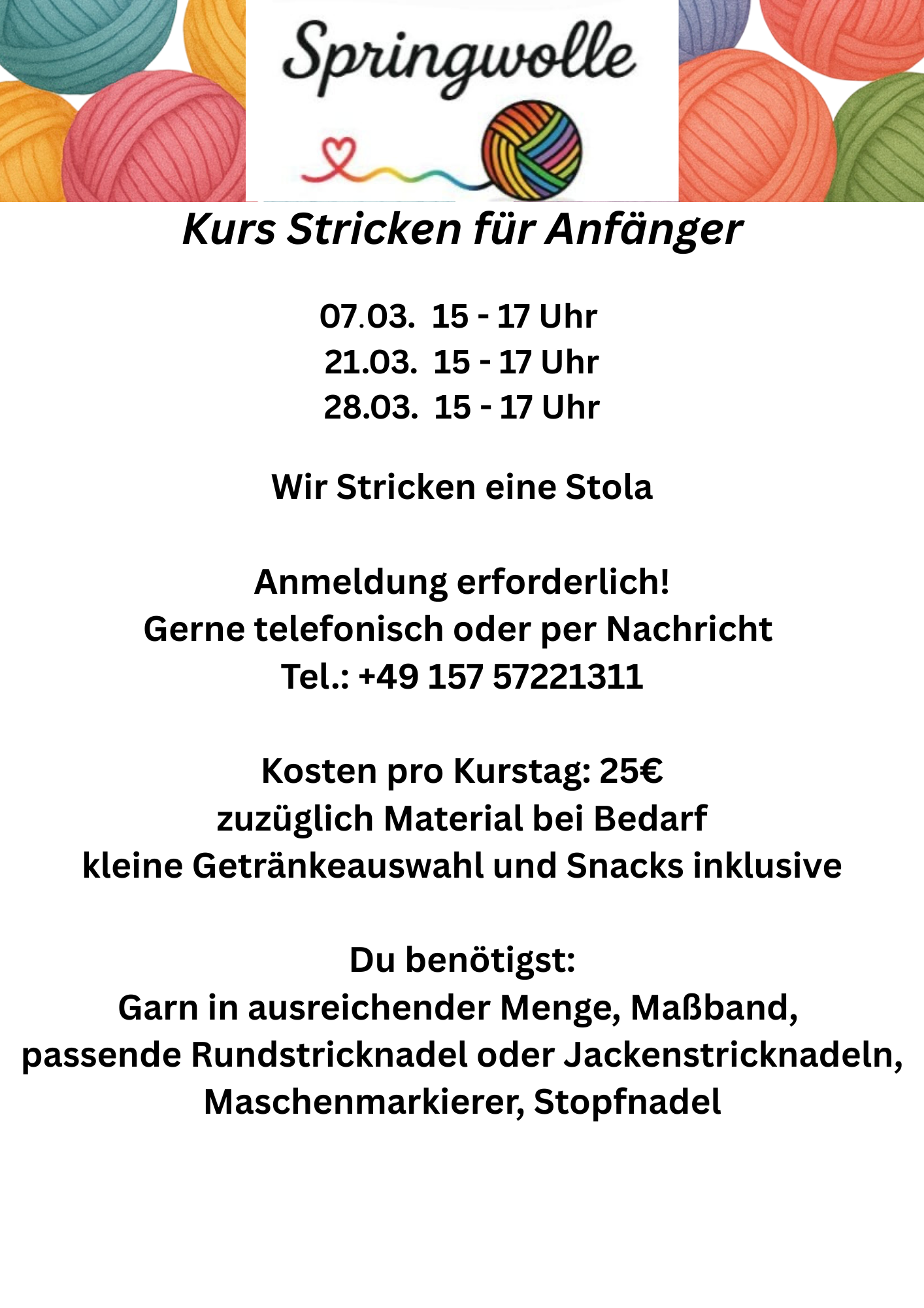 Öffnungszeiten Mittwoch 13 - 18 Uhr Donnerstag 13 - 19 Uhr Freitag 13 - 18 Uhr Samstag 10 - 15 Uhr (1)