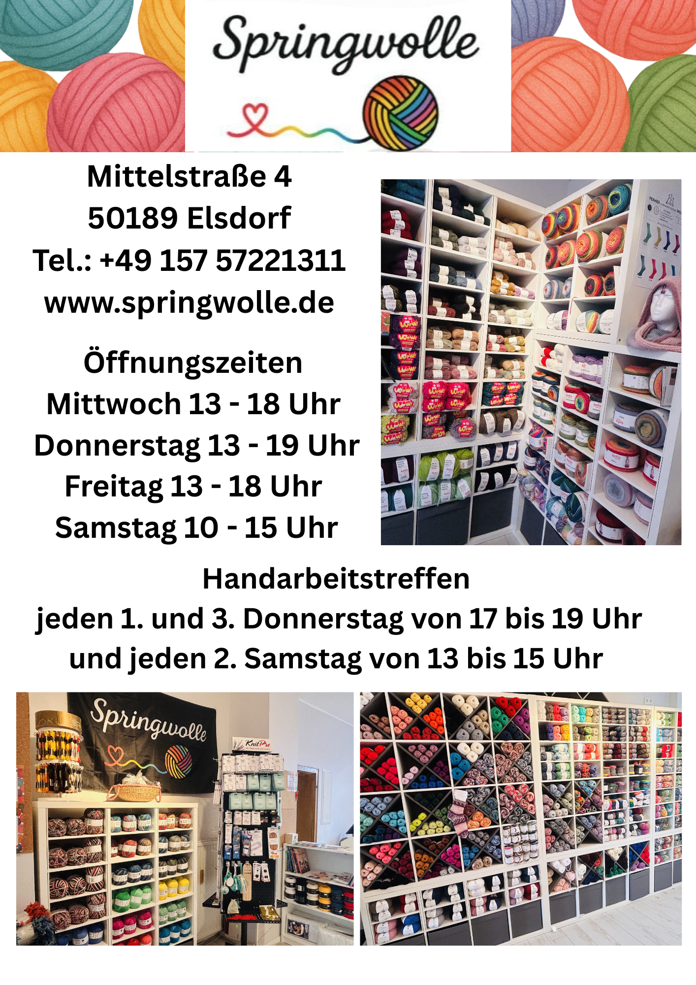 Öffnungszeiten Mittwoch 13 - 18 Uhr Donnerstag 13 - 19 Uhr Freitag 13 - 18 Uhr Samstag 10 - 15 Uhr (4)